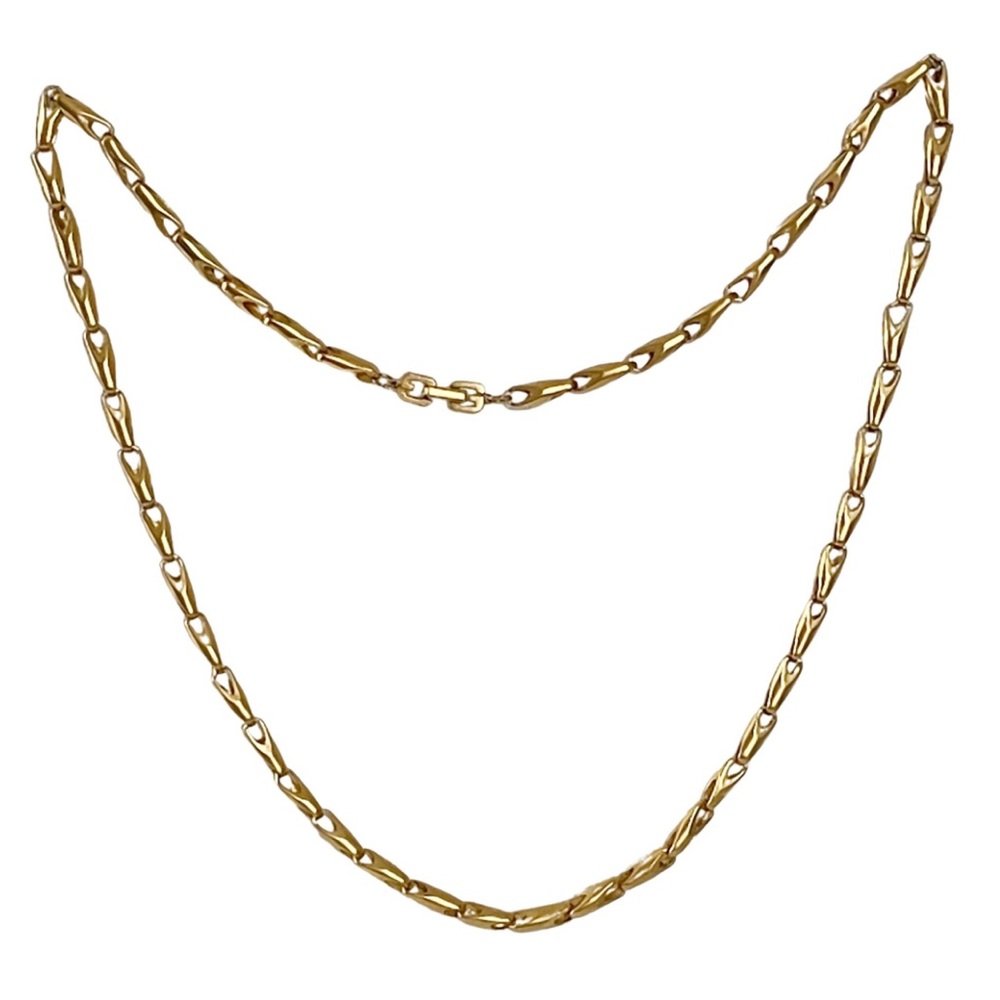 Givenchy vintage matte gold bike link style chain necklace
